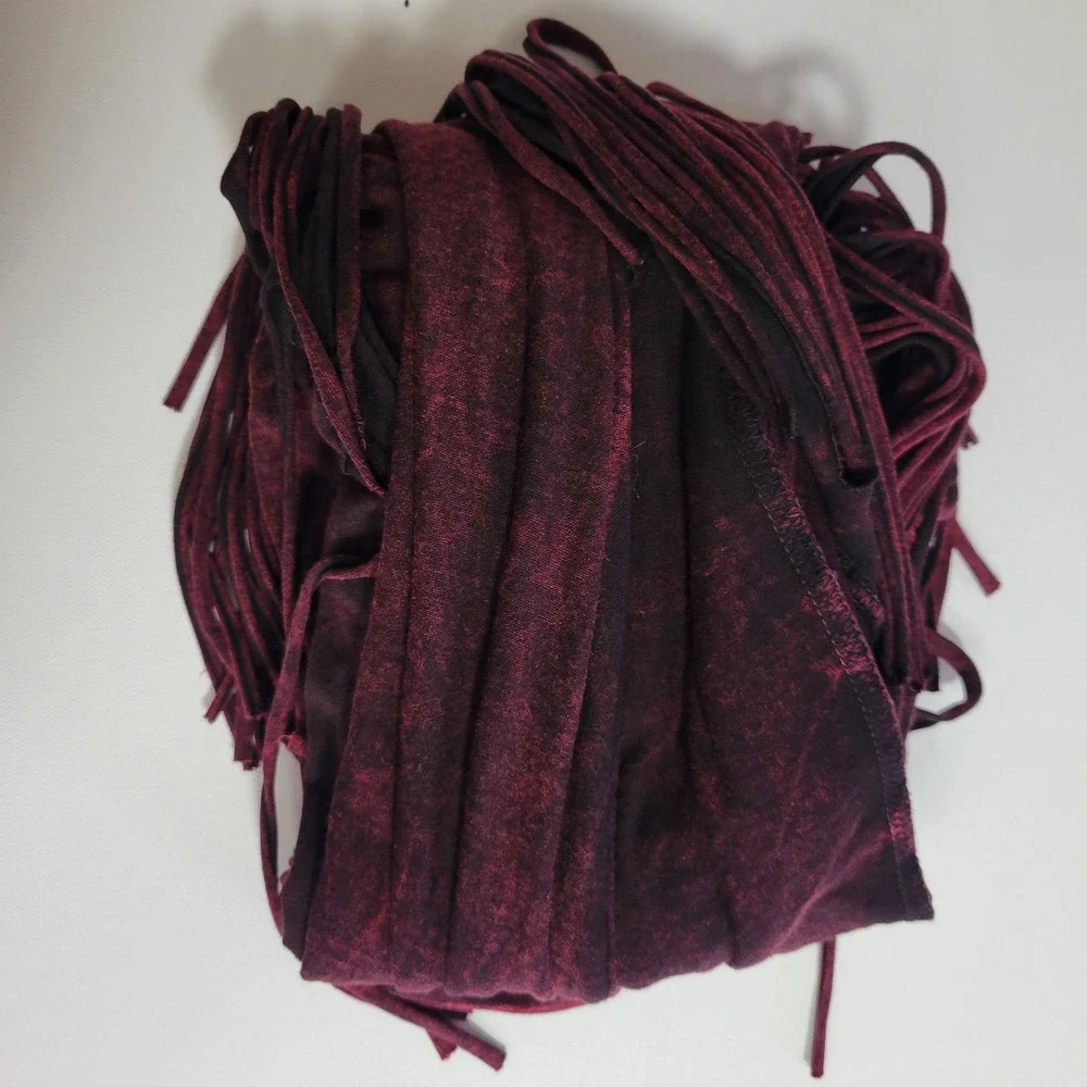 T Party Asymmetrical Maxi Fringe Skirt Sz M Boho Festival Western Gothic Hippie - Picture 10 of 10
